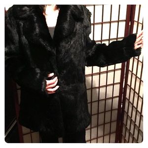 Real rabbit fur coat